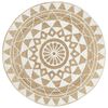 vidaXL Alfombra de yute tejida a mano con estampado blanco 90 cm
