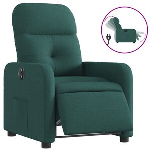 vidaXL Sill&oacute;n reclinable el&eacute;ctrico tela verde oscuro