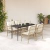 vidaXL Set comedor de jard&iacute;n 5 pzas con cojines rat&aacute;n sint&eacute;tico beige