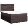 vidaXL Cama box spring con colch&oacute;n tela marr&oacute;n oscuro 140x190 cm