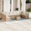 vidaXL Set de sof&aacute;s de jard&iacute;n 11pzas con cojines rat&aacute;n sint&eacute;tico beige
