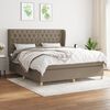 vidaXL Cama box spring con colch&oacute;n tela gris taupe 160x200 cm