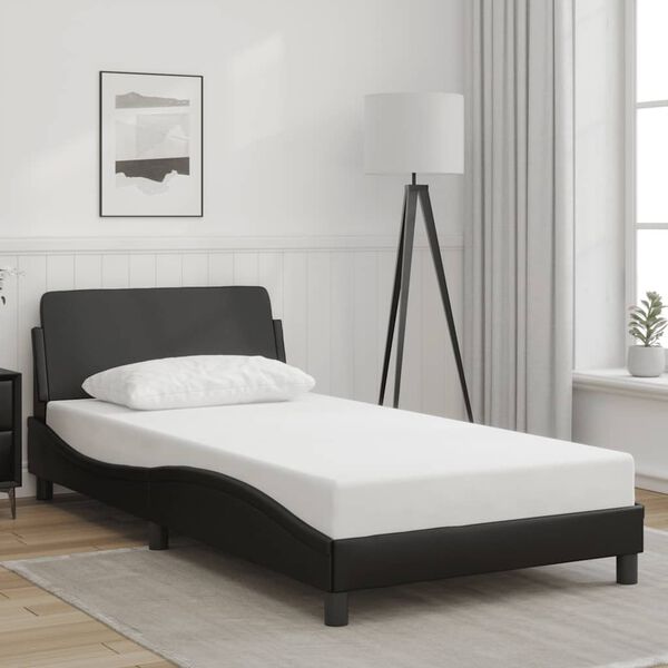 vidaXL Estructura de cama Dover cuero sint&eacute;tico negro 100x200 cm