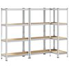 vidaXL Estantes de almacenamiento de 4 capas 3 uds