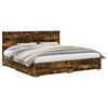 vidaXL Estructura de cama con caj&oacute;n Roble ahumado 200 x 200 cm