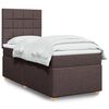 vidaXL Cama box spring con colch&oacute;n tela marr&oacute;n oscuro 90x190 cm