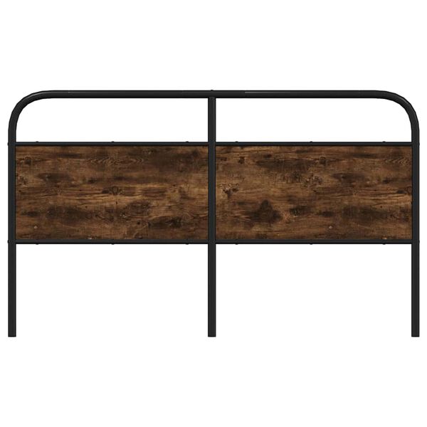vidaXL Cabecero de repuesto de acero y madera de ingenier&iacute;a roble ahumado 150 cm