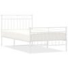vidaXL Estructura cama sin colchón con estribo metal blanco 100x190 cm