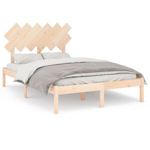 vidaXL Estructura cama doble peque&ntilde;a madera maciza 135x190 cm