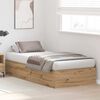 vidaXL Cama con almacenamiento Roble artesanal 90 x 190 cm