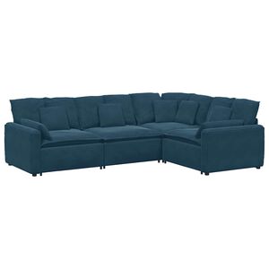 vidaXL Sof&aacute; modular con cojines de terciopelo azul