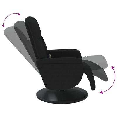 vidaXL Sillón reclinable de masaje con reposapiés terciopelo negro