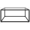 vidaXL Mesa de centro negra con vidrio templado 80x80x35 cm