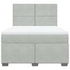 vidaXL Cama box spring con colch&oacute;n terciopelo gris claro 140x190 cm