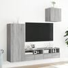 vidaXL Muebles de TV de pared 4 pzas madera de ingenier&iacute;a gris Sonoma