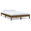 vidaXL Estructura de cama doble madera maciza marr&oacute;n miel 120x190 cm
