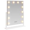 vidaXL Espejo LED para Tocador Blanco 44 x 10 x 53 cm Vidrio y acero