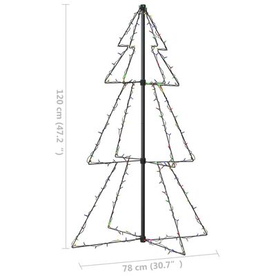 vidaXL Cono árbol de Navidad de 160 LED interior y exterior 78x120 cm
