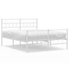 vidaXL Estructura cama sin colchón con estribo metal blanco 160x200 cm
