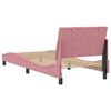 vidaXL Estructura de cama sin colch&oacute;n Hanko terciopelo rosa 90x200 cm