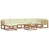 vidaXL Conjunto de sof&aacute;s de exterior con coj&iacute;n 8 pcs Natural y Crema