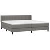 vidaXL Cama box spring con colch&oacute;n tela gris oscuro 200x200 cm