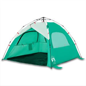 vidaXL Tienda de playa 3 personas impermeable apertura r&aacute;pida verde
