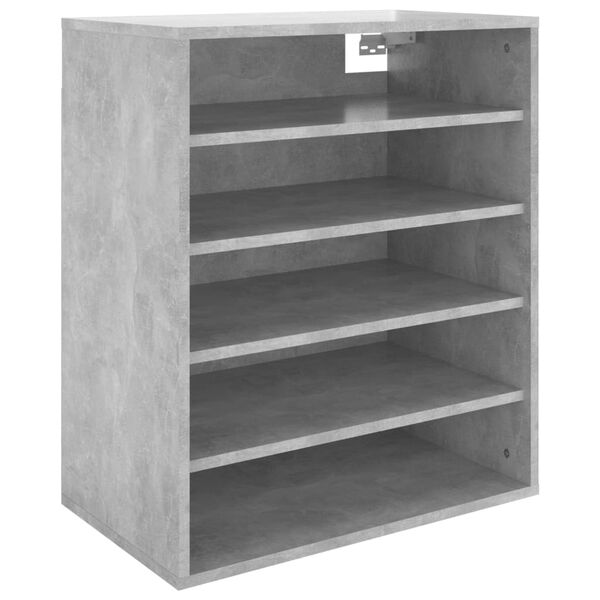 vidaXL Mueble zapatero madera contrachapada gris hormigón 60x35x70 cm