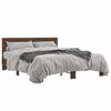 vidaXL Estructura cama madera ingenier&iacute;a metal marr&oacute;n roble 150x200 cm