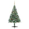 vidaXL &Aacute;rbol de Navidad helado con luces LED, bolas y pi&ntilde;as 150 cm