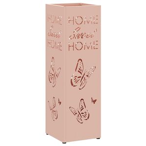 vidaXL Soporte para Paraguas de Lluvia Rosa 15,5 x 15,5 x 49 cm Acero