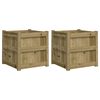 vidaXL Jardineras de exterior 2 unidades madera impregnada de pino