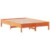 vidaXL Cama sin colch&oacute;n madera maciza de pino marr&oacute;n cera 160x200 cm