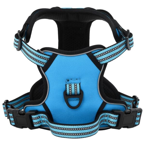 vidaXL Arnés para perros con bandas reflectantes ajustables azul S