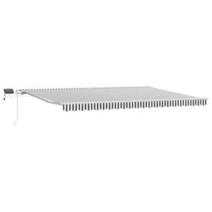 vidaXL Toldo retr&aacute;ctil manual luz LED antracita y blanco 500x300 cm