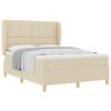 vidaXL Cama tipo Box Spring con colch&oacute;n Crema 190 x 140 cm tela