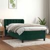 vidaXL Cama box spring con colch&oacute;n terciopelo verde oscuro 90x200 cm