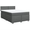 vidaXL Cama box spring con colchón tela gris oscuro 140x200 cm