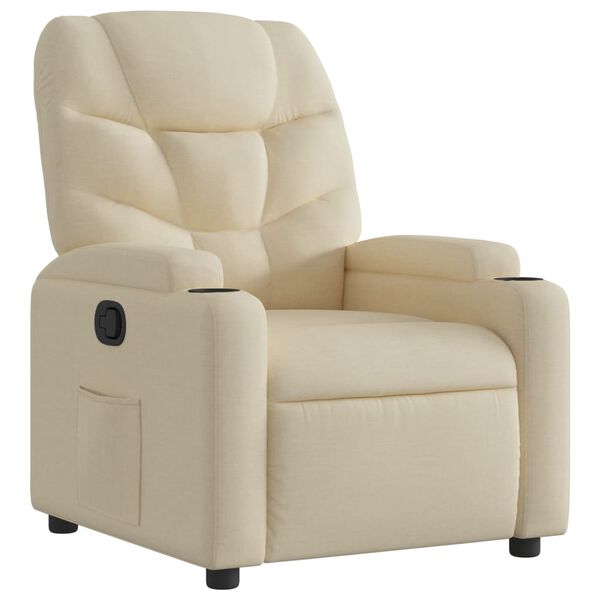 vidaXL Sill&oacute;n reclinable de tela color crema