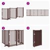 vidaXL Puerta de perros plegable 6 paneles madera abeto marr&oacute;n 300 cm