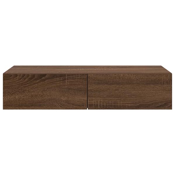 vidaXL Estante de pared con cajones madera contrachapada roble marr&oacute;n