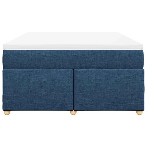 vidaXL Cama box spring con colch&oacute;n tela azul 140x190 cm