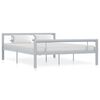 vidaXL Estructura de cama sin colch&oacute;n metal gris y blanco 120x200 cm