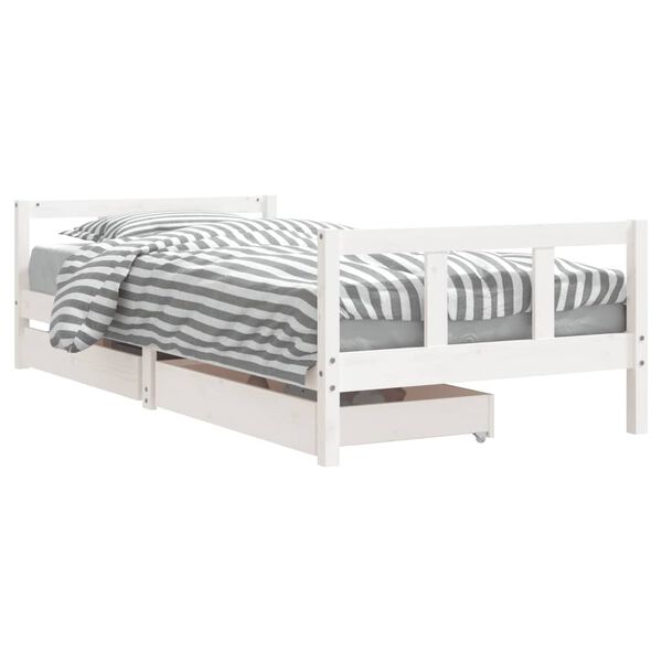 vidaXL Estructura cama ni&ntilde;os con cajones madera pino blanco 90x200 cm
