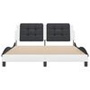 vidaXL Estructura de cama sin colch&oacute;n Zadar cuero sint&eacute;tico blanco negro 160x200cm