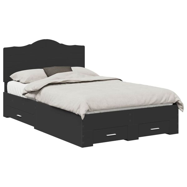 vidaXL Estructura de cama Negro 120 x 190 cm Madera de ingenier&iacute;a