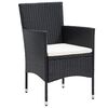 vidaXL Set comedor jard&iacute;n 5 pzas rat&aacute;n sint&eacute;tico vidrio templado negro
