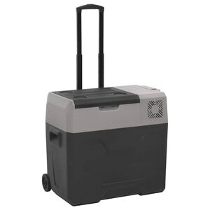 vidaXL Nevera con ruedas y asa polipropileno negro y gris 40 L