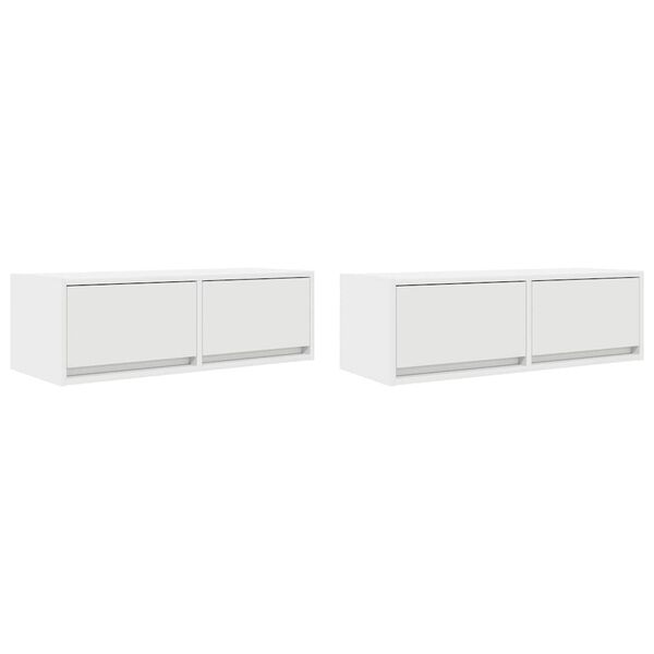 vidaXL Muebles de TV 2 uds Blanco 80x31x25,5 cm Madera de ingenier&iacute;a