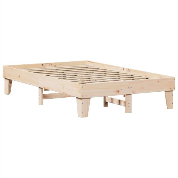 vidaXL Estructura de cama sin colch&oacute;n madera de pino maciza 120x200 cm